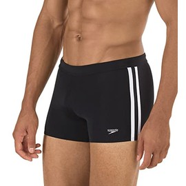 Speedo mens Swimsuit Square Leg Splice,Speedo Black,Small