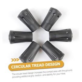 Kisangel 10pcs Rubber Hiking Pole Tips Protectors for Walking Sticks and Trekking Poles for Hiking Camping and Climbing