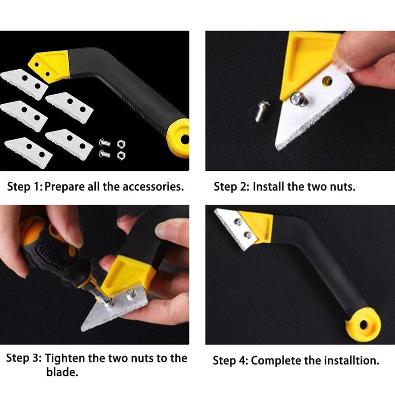 14 pcs Pro Grout Removal Repair Tool Set, Long-handled Scraper,