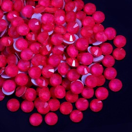Beadsland Hotfix Rhinestones, 1440pcs Hot Fix Crystal Neon Rhinestones for Crafts Clothes DIY Decoration, Neon Rose, SS16, 3.8-4.0mm