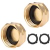 Sanpaint 2 Pack Garden Hose End Caps with Washers, Brass