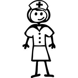 JeeJayEnterprise® STICK FAMILY LADY NURSE 5" TALL VINYL DECAL STICKER FOR MACBOOK / NOTEBOOK / LAPTOP / BUMPER / CAR / WINDOW / WALL