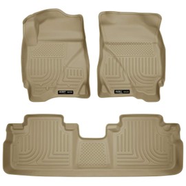 Husky Liners Weatherbeater Floor Mats | Fits 2009-2012 Ford Escape, 2009-2011 Mazda Tribute/Mercury Mariner | Front & 2nd Row, 3-pc Tan - 98353