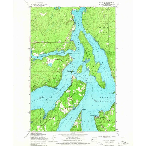 YellowMaps Squaxin Island WA topo map, 1:24000 Scale, 7.5 X