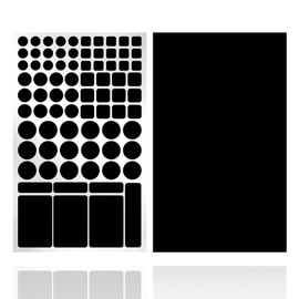 JIEHENG Light Blocking Stickers,Blackout Sticker for Electronic,2 Sheets Cover White and Black, LED Covers,100% Blocking(Cut and Whole-100% Blocking All Black)