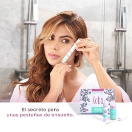 Kaba Serum Pestañas Tratamiento para Crecimiento de Pestañas con Pantenol y Biotina - Lash Serum Para Pestañas y Cejas más Fuertes, Voluminosas y...  
