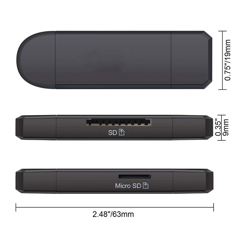 NDOOL Lector de Tarjeta USB 2.0, Micro USB, 2 en