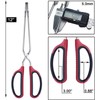HINMAY Stainless Steel Scissor Tongs with Comfort-Grip Handle 12-Inch
