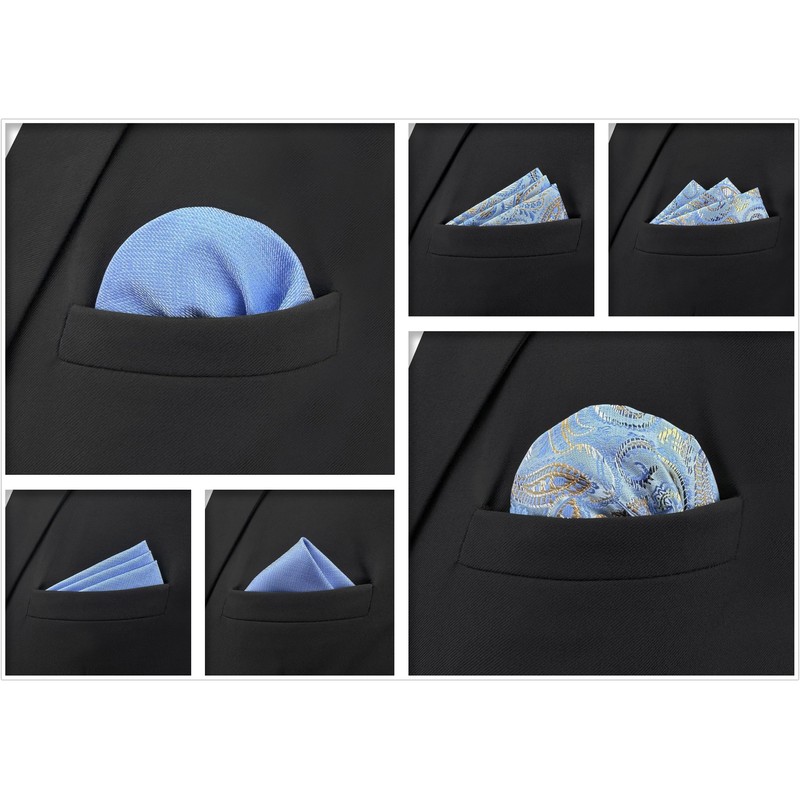Shlax&Wing 5 Pieces Assorted Pañuelo De Bolsillo Para Hombre Handkerchiefs