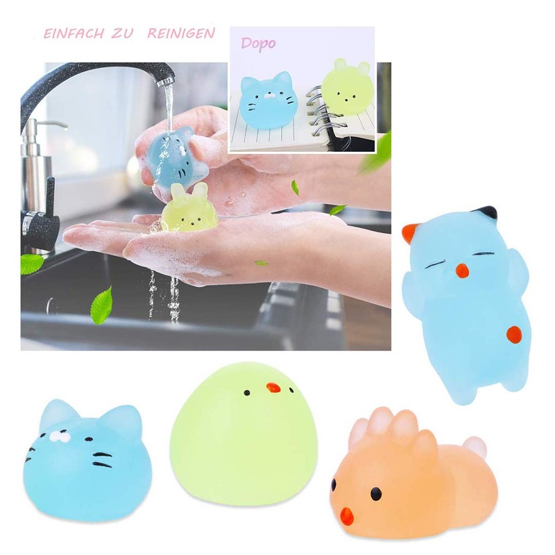 LHKJ 20 Pcs Cute Animal Glowing Mini Squeeze Mesh Ball