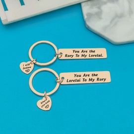 Ximalun Mother Daughter Keyring Set Lorelai and Rory Keyring Set Best Friend Gift Sister Gift TV Show Inspired Gift Gilmore Girls Gift Mothers Day Gifts Christmas Birthday Gifts