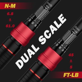 VANPO 3/8-Inch Drive Click Torque Wrench, 5-45 Ft-Lb/6.8-61Nm, ±3% Accuracy, Dual-Direction, 72 Tooth, Aluminum Adjustable Torque Wrench for Bike, Motorcycle, Car Spark