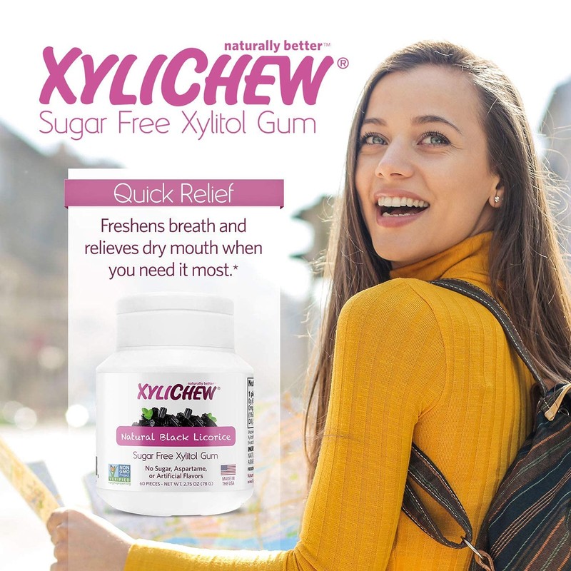 Xylichew 100% Xylitol Chewing Gum Jars - Non GMO, Gluten,