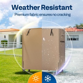 VIVOHOME 3ft Firewood Log Rack Cover, Heavy Duty 600D Oxford, Double Layer Outdoor Weather Resistant Fire Wood Storage Holder Cover with Zipper and Hook Loop Tape, Brown