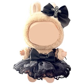 JSTHHTT Clothing for 17 cm LBB Plush, Cuddly Toy Clothing Outfit Only Clothing, Accessories for 17 cm LBB Plush, DIY Children's Gifts (Black)