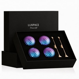 Blue purple Gradient Laser Golf Balls - 4 Balls Premium Gift Box, Surlyn Cover for Superior Spin & Distance - High Visibility Alignment Aid - Ideal Golf Tournament Prizes, Unique Gifts for Golfers