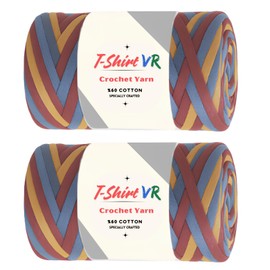 Art of Yarn T-Shirt Yarn VR%60 Cotton for Crocheting Knitting Chunky Metallic Fabric Beginner t Shirt 500g, 272 Yards Coaster Perfect Bags, Baskets Home Decor 2 Pack Earthy Multicolor 9925