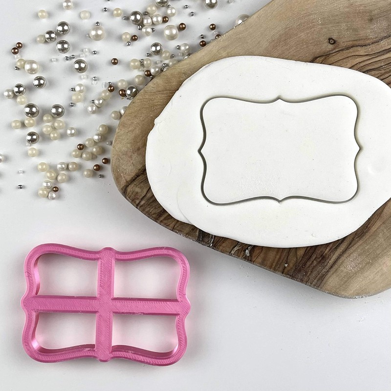 LissieLou Decorative Plaque Shape Icing Fondant Cookie Cutter - 3cm
