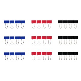Ykimok 36 Pcs Mini Binder Clips, 5/8 inch(15mm), Colored Binder Clips, Paper Clamps Mini Size for Office Supplies, 3 Vibrant Colors