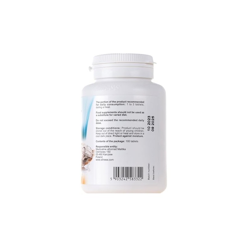 Aliness Calcium from Oyster Shells with Vitamin K2 MK-7 and