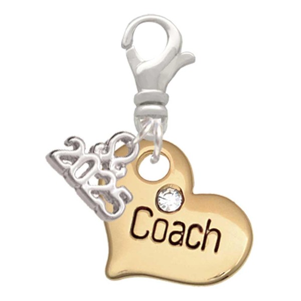 Delight Jewelry Goldtone Large Coach Heart with Crystal - Silver-tone