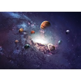 Loccor 8x6ft Fabric Space Solar System Backdrop Starry Sky Nebula Planets Universe Galaxy Photography Background Space Astronomy Backdrop Home Artistic Decor Birthday Baby Shower Photo Props