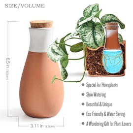 B SEPOR 4 Pack Classic Ollas Plants Irrigation Pots - Terracotta Self Watering Globes - Drippers System for Vacation or Holiday (400ml 4Pack)