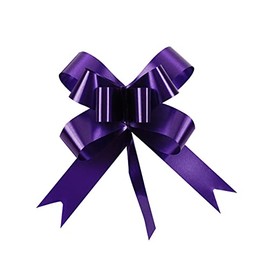 SHATCHI Large 50mm/5cm Ribbon Pull Bows for Party Wall, Gift Wraps, Christmas Trees, Wedding, Birthday Hampers Decoration Florist, Purple, 60pcs