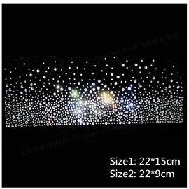 Hotfix Rhinestone Sheet 1: Easy to stick to fabric with iron or deco pen for commercial use Hot Fix kit part, decoration, dress, dance costume (8.7 x 3.5 inches (22 x 9 cm)