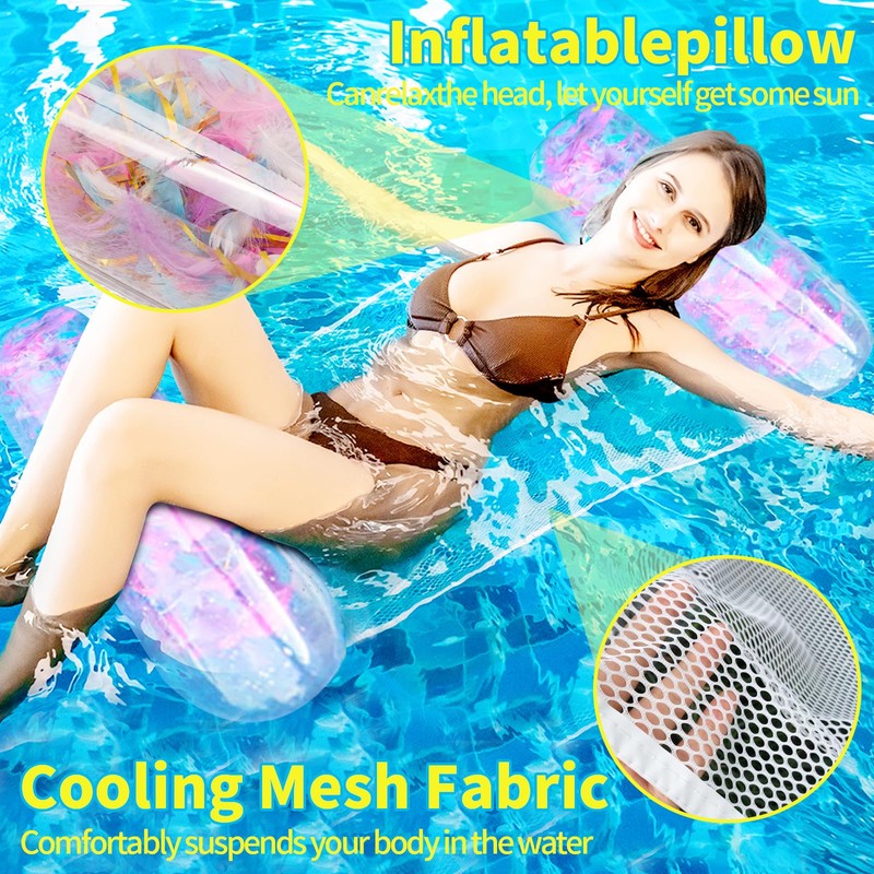 Kinwers Water Hammock with Net, Pack of 2 Pool Air