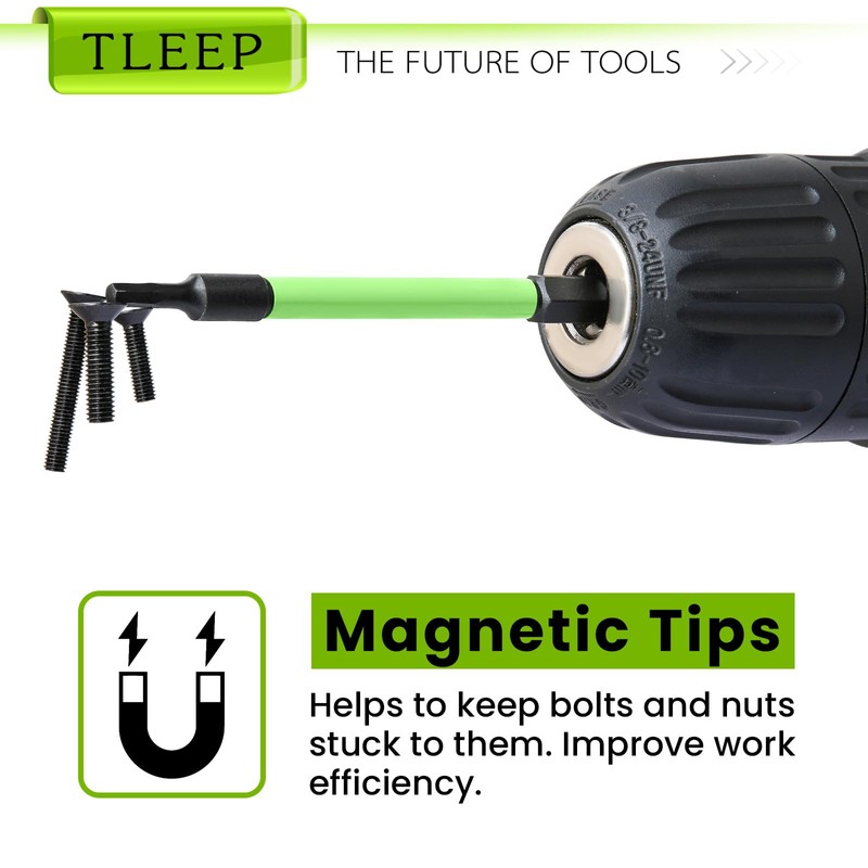 TLEEP 3.5" Long 1/4" Hex Head Allen Wrench Drill Bits,