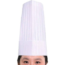 (Set of 5) Adult Non-woven Long Cook Hat Size Chef Hat Patissier Adjustable Size Square, white