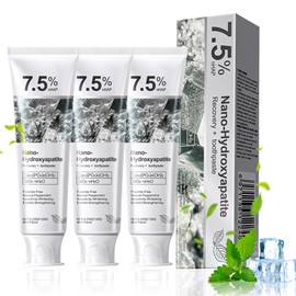 Puasok Pack of 3 Hydroxylapatite Toothpaste, Fluoride-free Toothpaste for Sensitive Teeth, Enamel Protection & Whitening, Gentle Dental Care for Adults (120 g each)