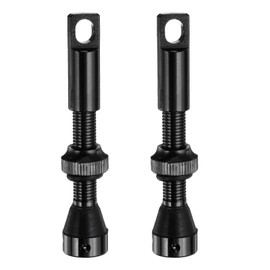 sourcing map 2pcs Tubeless Valve Stems 40mm Aluminum Alloy Tubeless Valve with 4 Hole and Removal Caps Super Light No Leak Durable Fit Most Bicycle Tubeless Rims, Black