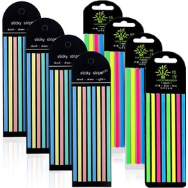 8 Cajas/480 Tiras Y Resaltar Notas Adhesivas Guiadas Para Niños, Pestañas de índice Transparentes de Neón, Notas Adhesivas de Colores Para Libros, Marcadores, Cuadernos