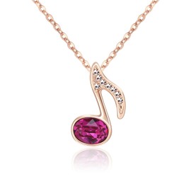 KRUCKEL Music Note Necklace Made with Austrian Crystals | Rose Gold Plated Music Note Pendant Necklaces Jewelry Gift for Women