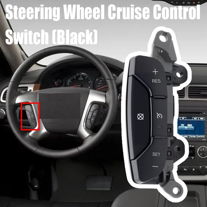 Black Steering Wheel Cruise Control Switch Replacement for D1957E 15819309