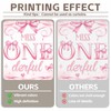 Luminora 72x43inch Fabric Miss Onederful 1st Birthday Backdrop Pink Bow
