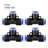 sourcing map Plastic Tee Push to Connect Tube Fittings 6mm