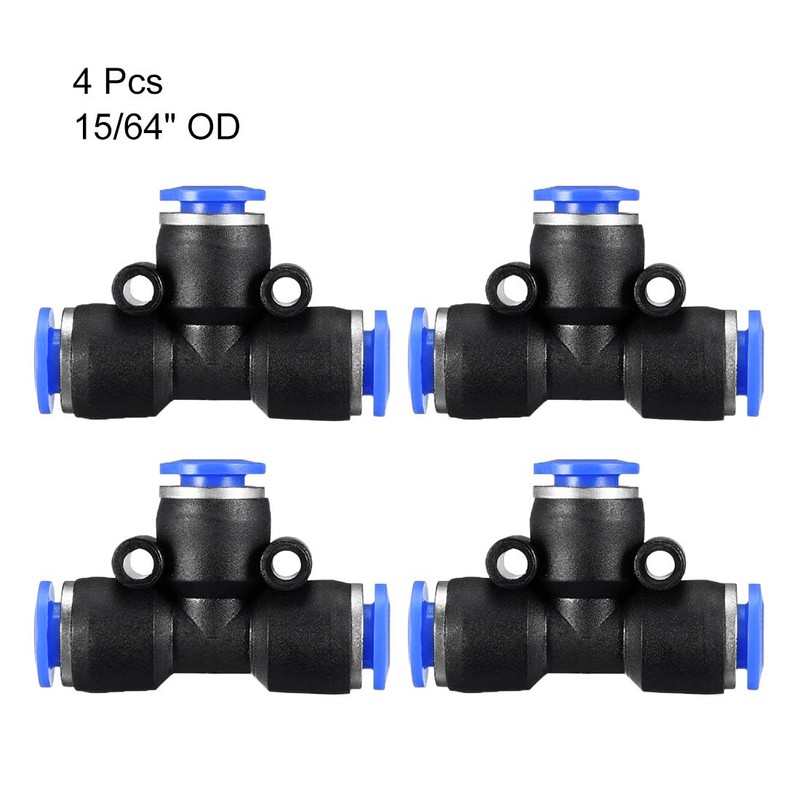 sourcing map Plastic Tee Push to Connect Tube Fittings 6mm