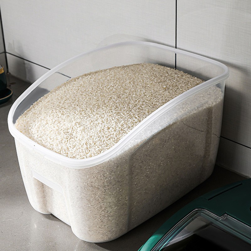 Rice Storage Box with Clear Cover Insect Proof Large Capacity