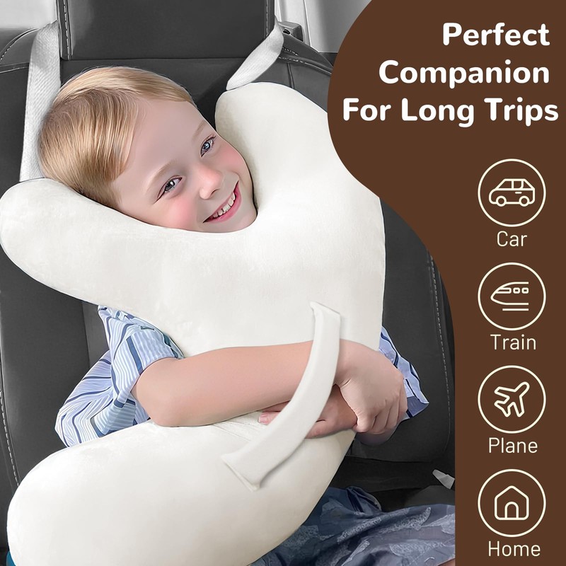 Car Travel Pillow for Kids and Adults, Y-Shaped Plush Neck