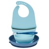 Learning to Eat Set of 4 with Bibs Blue