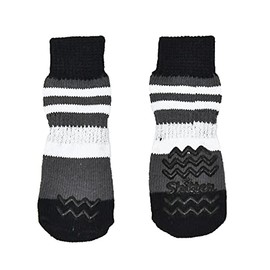 Pika Corporation Pet Advance Dog Socks, Skitter XS Size, Pack of 2, Paw Protection, Anti-Slip, Wooly Navy/Stone Pink/Othello Black/Clover Yellow/Othello Black