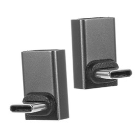 KONTONTY 2pcs Type-c Right Angle USB c Adapter Connector for Display Data Transfer and Charging Compact Design for Projector and Laptop Use