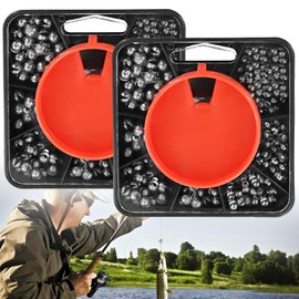 240g Split Shot Fishing Weights, 7 Way Dispenser Fishing Split Shot Split Carp Fishing Weights Soft Metal Fishing Sinkers Dispenser Weights Tackle for Carp Coarse Angling