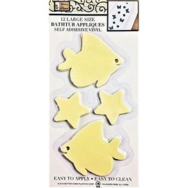 Better Home 12 Fish Shape Bathtub/Shower Appliques Safety Non Slip Treads, Latest Decoration Colors (Beige)