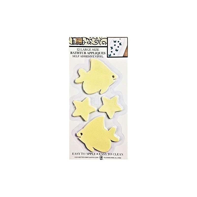 Better Home 12 Fish Shape Bathtub/Shower Appliques Safety Non Slip