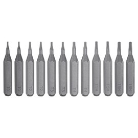 sourcing map 12pcs Torx Screwdriver Bit Set T1-T4/T5H/T6H 1/4" Hex Shank 28mm Length S2 Steel Magnetic Star 6 Point Head Screw Driver Drill Bit for Electric Manual Screwdrivers Precision Repair