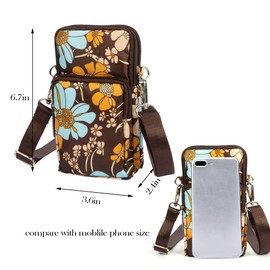 Elbourn Crossbody Bag For Women Phone Pouch Purse, Crossbody Handbags Small Cellphone Shoulder Bags Multifunction Phone Bag With Adjustable Strap For Smartphone 6.5" Keys Coins Cards